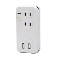 ケーブルが収納できるUSB電源タップ